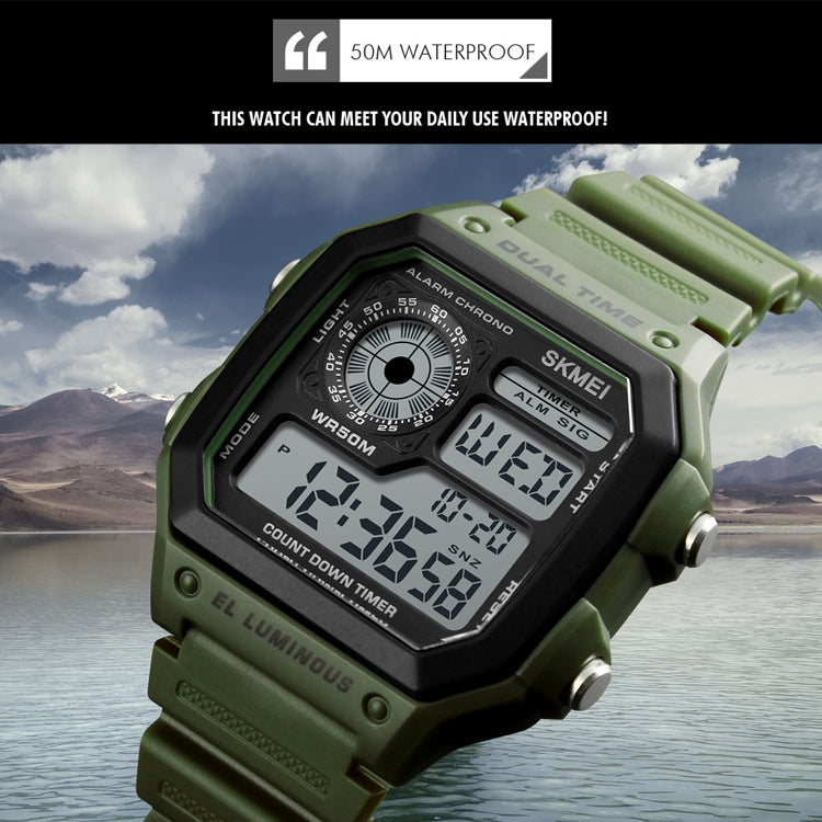 SKMEI 1299 Multifunctional Outdoor Sports Noctilucent Waterproof Digital Display Wrist Watch (Blue) - free shipping - PMC TechLife - Order now!
