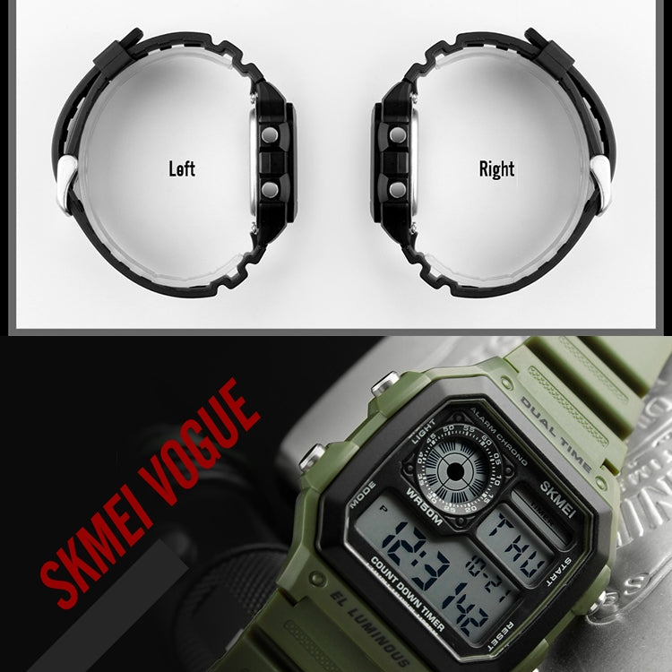 SKMEI 1299 Multifunctional Outdoor Sports Noctilucent Waterproof Digital Display Wrist Watch (Red) - free shipping - PMC TechLife - Order now!