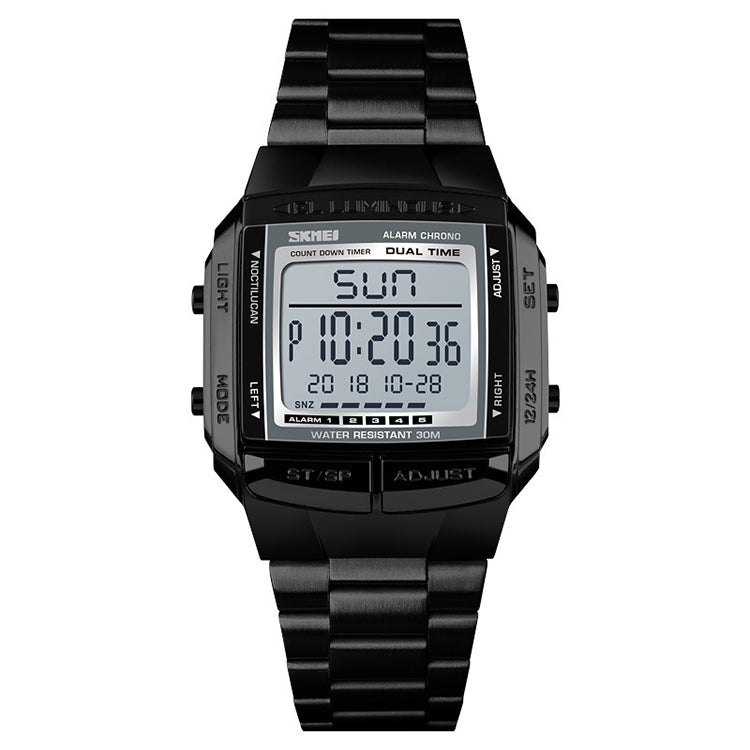 SKMEI 1381 Multifunctional Men Outdoor Business Sport Noctilucent Waterproof Digital Wrist Watch(Black) - free shipping - PMC TechLife - Order now!