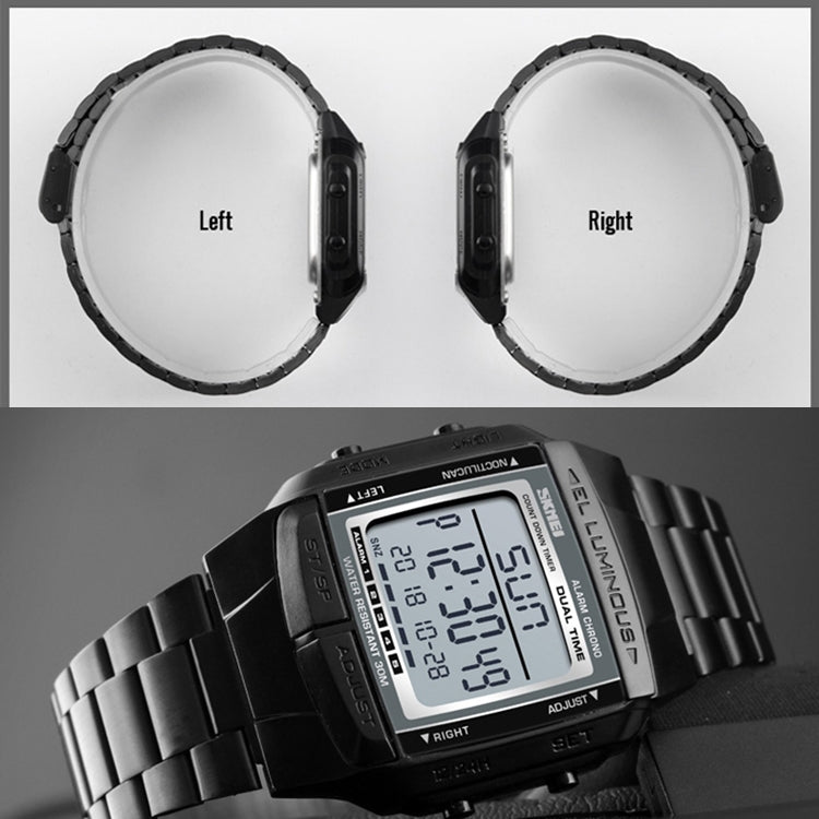 SKMEI 1381 Multifunctional Men Outdoor Business Sport Noctilucent Waterproof Digital Wrist Watch(Silver) - free shipping - PMC TechLife - Order now!