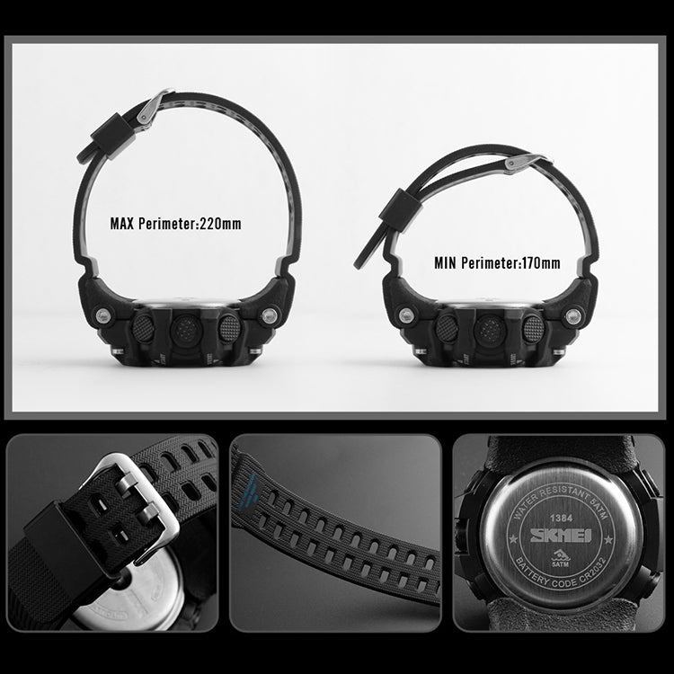 SKMEI 1384 Multifunctional Men Outdoor Fashion Noctilucent Waterproof LED Digital Watch (Khaki) - free shipping - PMC TechLife - Order now!