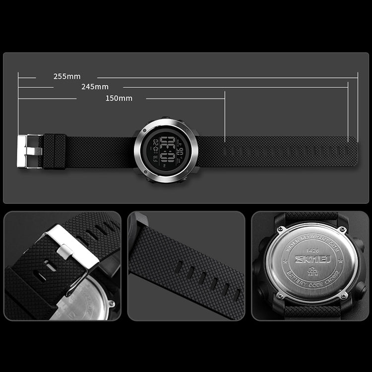 SKMEI 1416 Multifunctional Outdoor Fashion Noctilucent Waterproof Steel Ring Digital Watch (Black) - free shipping - PMC TechLife - Order now!