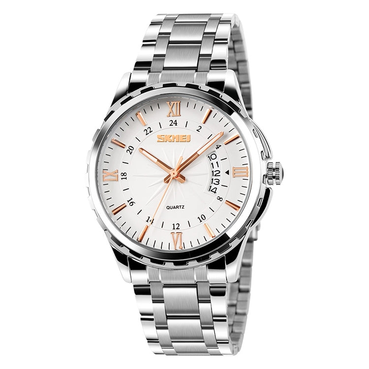 SKMEI 9069 Multifunctional Outdoor Fashion Business Waterproof Silver Shell Quartz Wrist Watch(Gold) - free shipping - PMC TechLife - Order now!