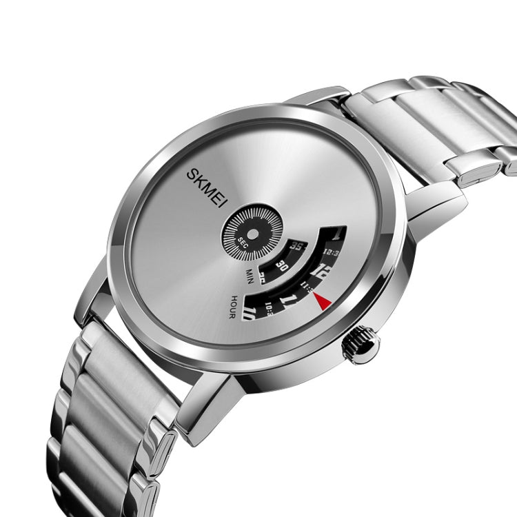 SKMEI 1260 Fashion Creative Pointer 30m Waterproof Quartz Wrist Watch with Stainless Steel Watchband(Silver) - free shipping - PMC TechLife - Order now!