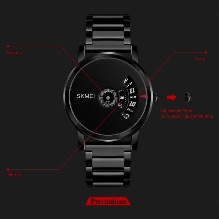 SKMEI 1260 Fashion Creative Pointer 30m Waterproof Quartz Wrist Watch with Stainless Steel Watchband(Silver) - free shipping - PMC TechLife - Order now!
