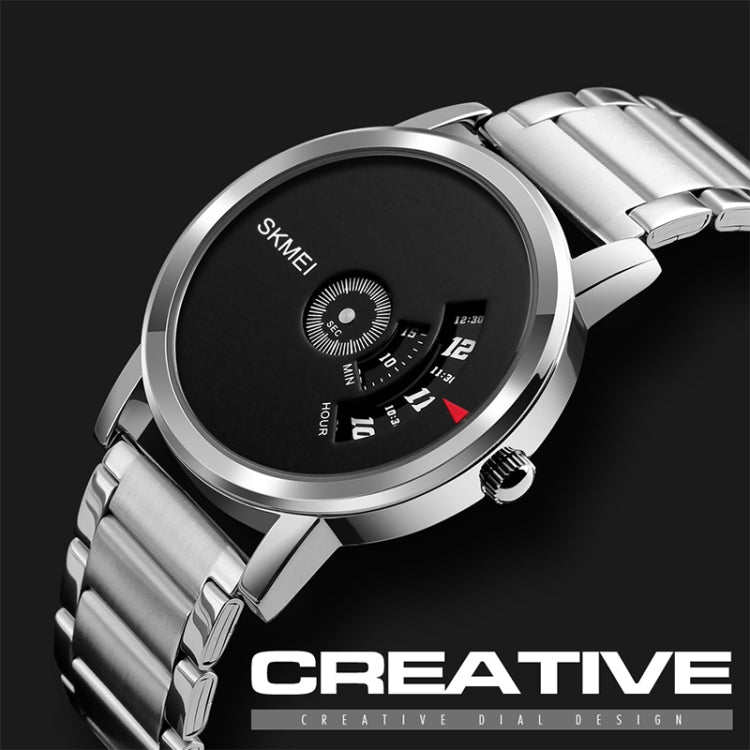 SKMEI 1260 Fashion Creative Pointer 30m Waterproof Quartz Wrist Watch with Stainless Steel Watchband(Silver) - free shipping - PMC TechLife - Order now!