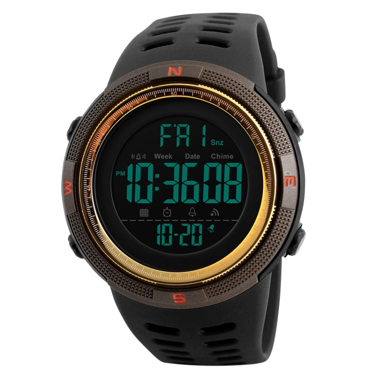 SKMEI 1251 Men Fashionable Outdoor 50m Waterproof Sports Watch Digital Watch with PU Watchband(Coffee) - free shipping - PMC TechLife - Order now!