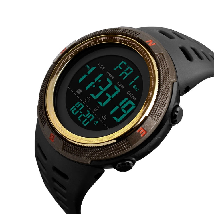 SKMEI 1251 Men Fashionable Outdoor 50m Waterproof Sports Watch Digital Watch with PU Watchband(Coffee) - free shipping - PMC TechLife - Order now!