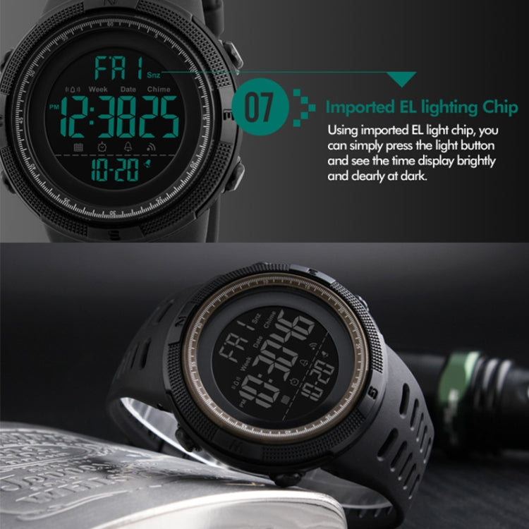 SKMEI 1251 Men Fashionable Outdoor 50m Waterproof Sports Watch Digital Watch with PU Watchband(Grey) - free shipping - PMC TechLife - Order now!