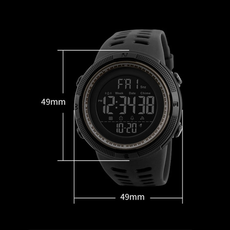 SKMEI 1251 Men Fashionable Outdoor 50m Waterproof Sports Watch Digital Watch with PU Watchband(Grey) - free shipping - PMC TechLife - Order now!