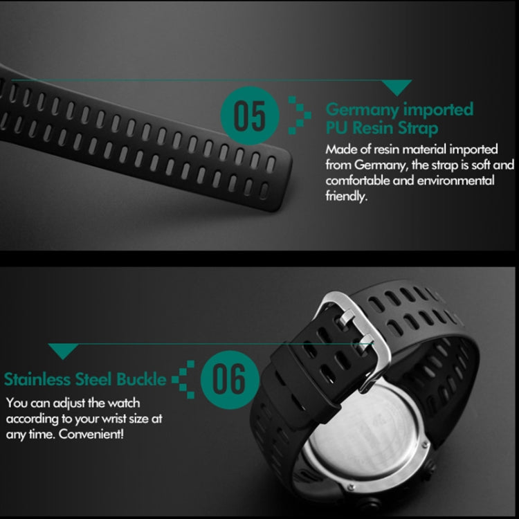 SKMEI 1251 Men Fashionable Outdoor 50m Waterproof Sports Watch Digital Watch with PU Watchband(Grey) - free shipping - PMC TechLife - Order now!