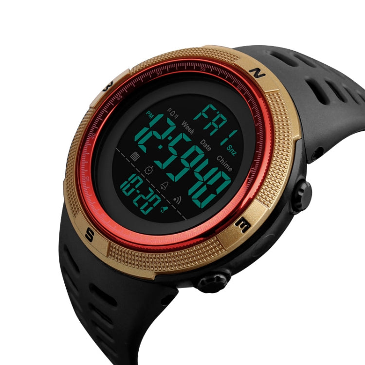 SKMEI 1251 Men Fashionable Outdoor 50m Waterproof Sports Watch Digital Watch with PU Watchband(Gold) - free shipping - PMC TechLife - Order now!