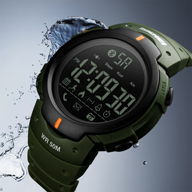 SKMEI 1301 Multifunction 50m Waterproof Sports Bluetooth Smart Watch, Compatible with Android & iOS System(Army Green) - free shipping - PMC TechLife - Order now!