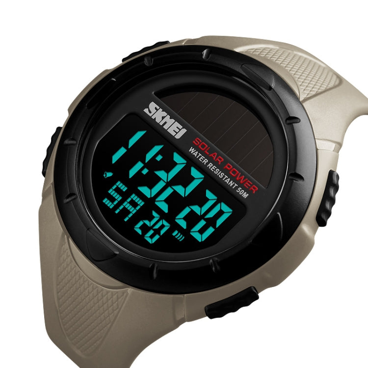 SKMEI 1405 Fashion Solar Power Outdoor Sports Watch Multifunctional 50m Waterproof Men Digital Watch(Khaki) - free shipping - PMC TechLife - Order now!