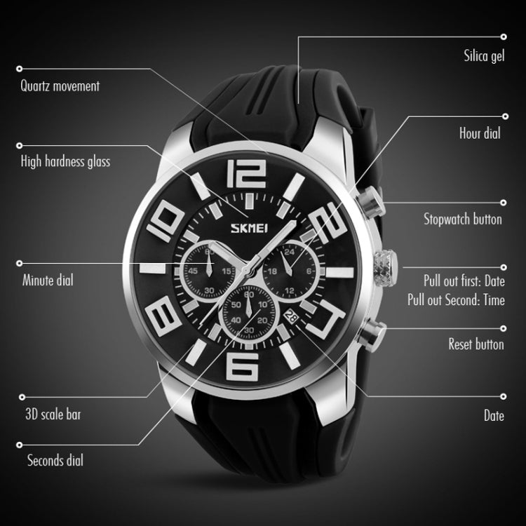 SKMEI 9128 Fashion Multifunctional 3D Large Dial Sports Wristwatch 30m Waterproof Quartz Watch(Green) - free shipping - PMC TechLife - Order now!