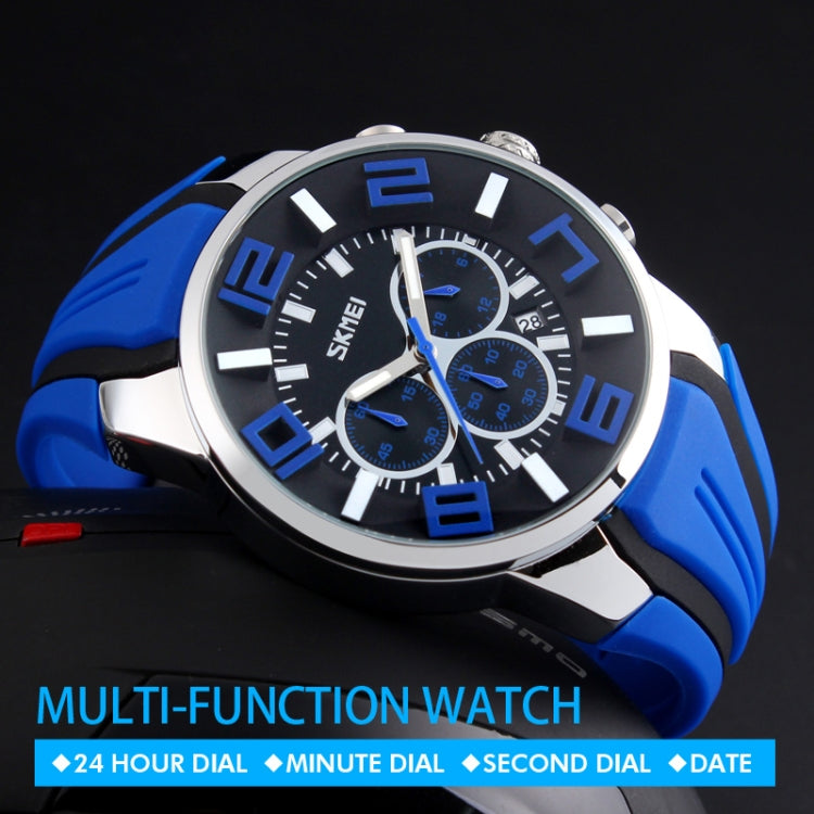 SKMEI 9128 Fashion Multifunctional 3D Large Dial Sports Wristwatch 30m Waterproof Quartz Watch(Red) - free shipping - PMC TechLife - Order now!