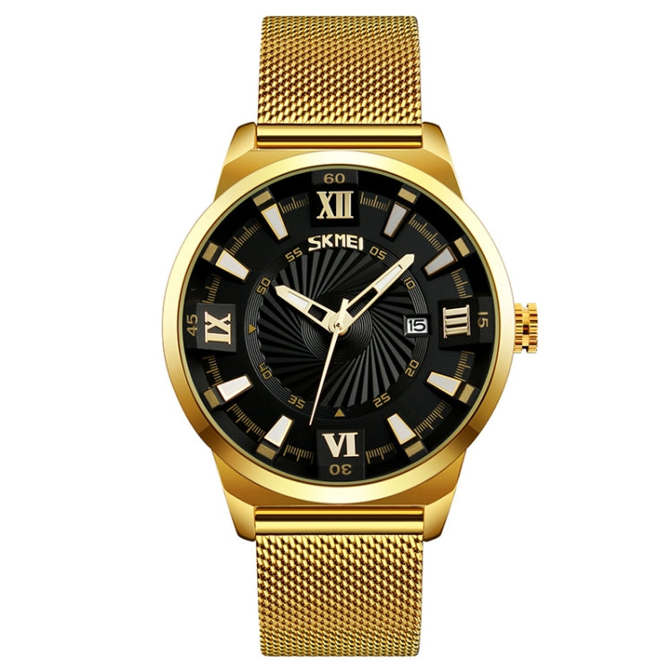 SKMEI 9166 Fashion Men Business Watch 30m Waterproof Metal Quartz Wristwatch(Black) - free shipping - PMC TechLife - Order now!