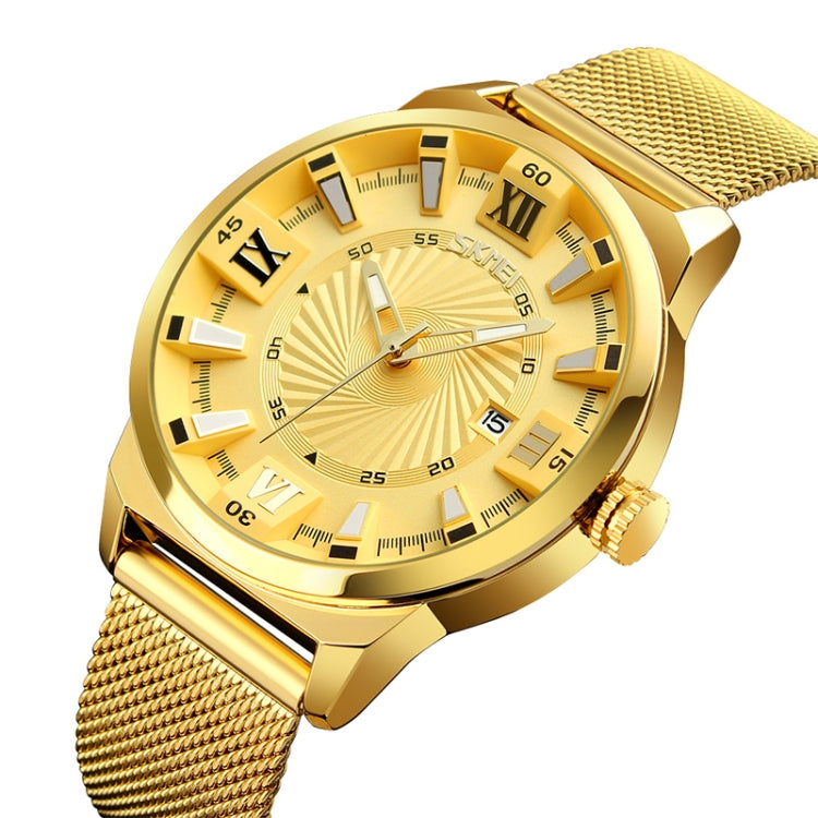 SKMEI 9166 Fashion Men Business Watch 30m Waterproof Metal Quartz Wristwatch(Gold) - free shipping - PMC TechLife - Order now!