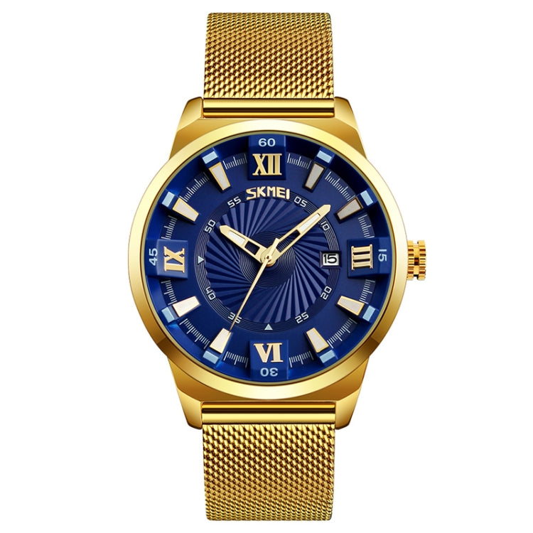 SKMEI 9166 Fashion Men Business Watch 30m Waterproof Metal Quartz Wristwatch(Blue) - free shipping - PMC TechLife - Order now!