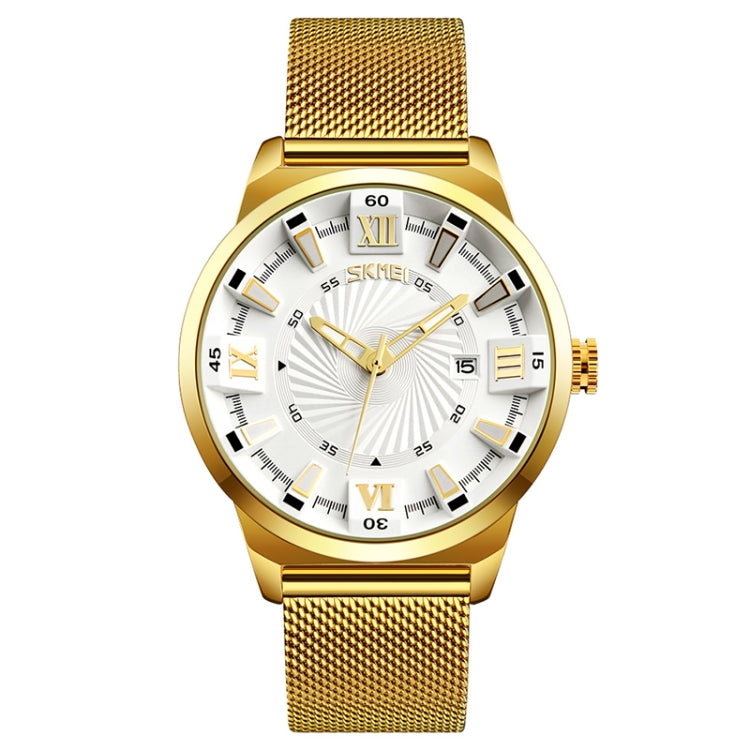 SKMEI 9166 Fashion Men Business Watch 30m Waterproof Metal Quartz Wristwatch(White) - free shipping - PMC TechLife - Order now!