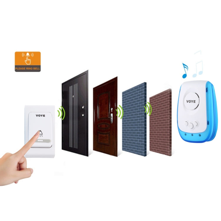 VOYE V009B Home Music Remote Control Wireless Doorbell with 38 Polyphony Sounds, US Plug (White) - Wireless Doorbell by VOYE | Online Shopping South Africa | PMc TechLife | Buy Now Pay Later Mobicred