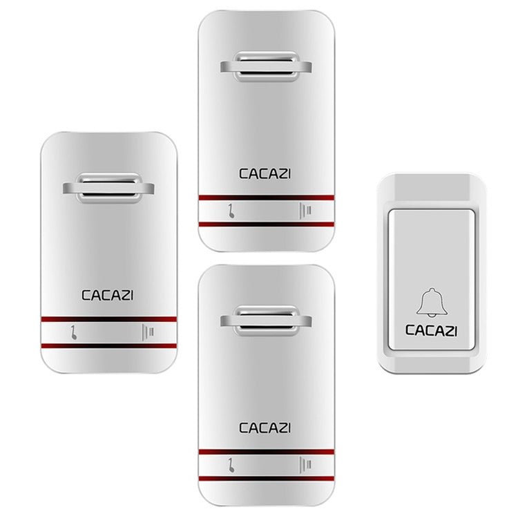 CACAZI V027G One Button Three Receivers Self-Powered Wireless Home Kinetic Electronic Doorbell, UK Plug - Wireless Doorbell by CACAZI | Online Shopping South Africa | PMC Jewellery