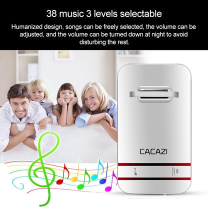 CACAZI V027G One Button Three Receivers Self-Powered Wireless Home Kinetic Electronic Doorbell, UK Plug - Wireless Doorbell by CACAZI | Online Shopping South Africa | PMC Jewellery