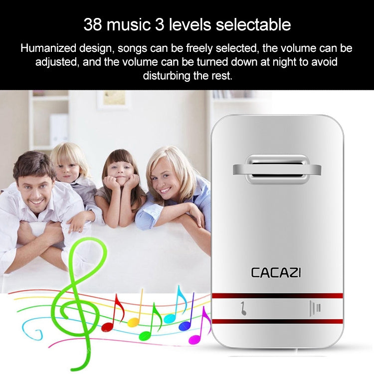 CACAZI V027G One Button Three Receivers Self-Powered Wireless Home Kinetic Electronic Doorbell, US Plug - Wireless Doorbell by CACAZI | Online Shopping South Africa | PMC Jewellery