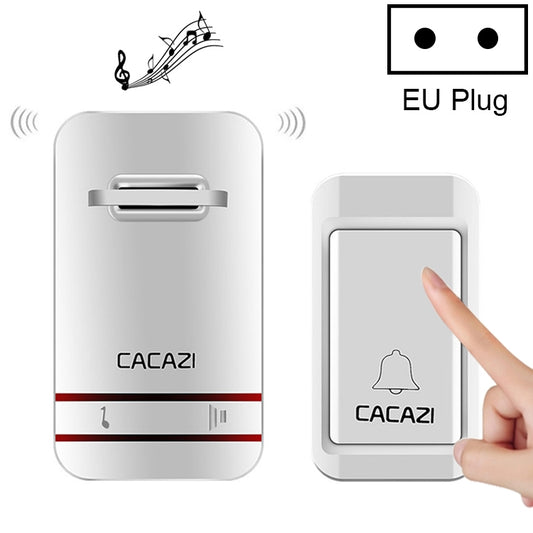 CACAZI V027G One Button One Receivers Self-Powered Wireless Home Kinetic Electronic Doorbell, EU Plug - Wireless Doorbell by CACAZI | Online Shopping South Africa | PMC Jewellery