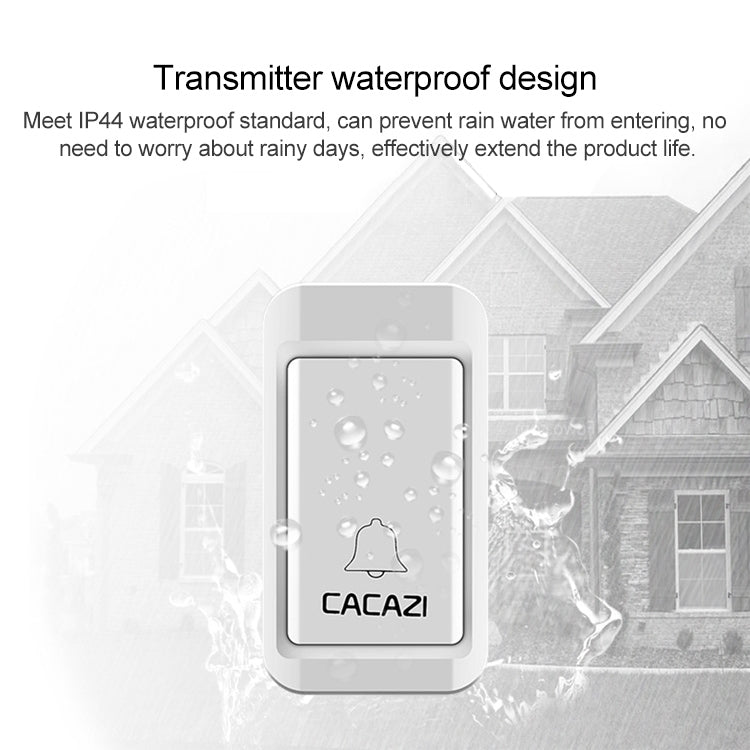 CACAZI V027G One Button One Receivers Self-Powered Wireless Home Kinetic Electronic Doorbell, UK Plug - Wireless Doorbell by CACAZI | Online Shopping South Africa | PMC TechLife