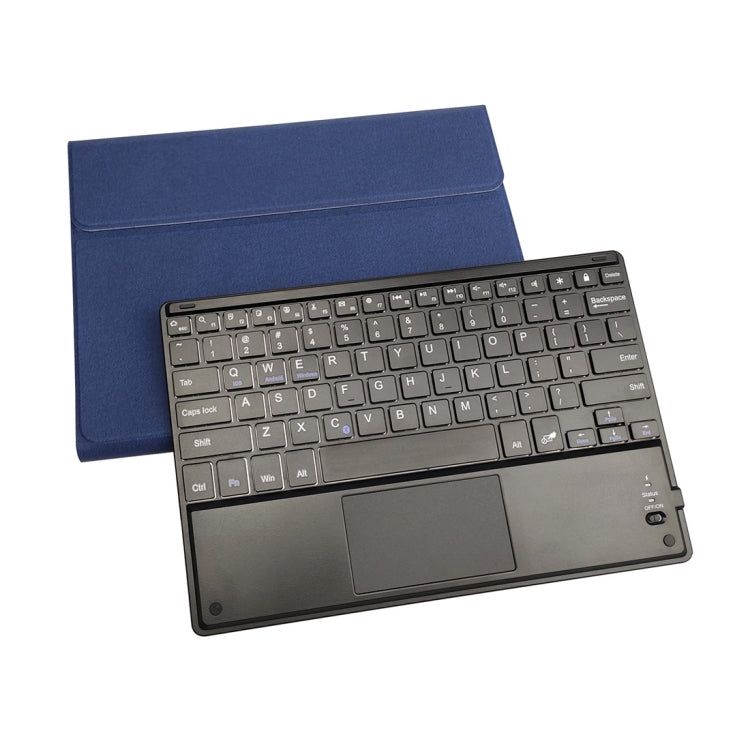 RK102C Detachable Magnetic Plastic Bluetooth Keyboard with Touchpad + Silk Pattern TPU Tablet Case for iPad 10.2, with Pen Slot & Bracket(Blue) - Universal by PMC TechLife | Online Shopping South Africa | PMC TechLife