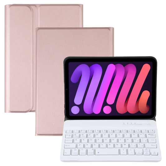 A06 Detachable Lambskin Texture Ultra-thin TPU Bluetooth Keyboard Leather Tablet Case with Stand For iPad mini 6 (Rose Gold) - For iPad mini by PMC Jewellery | Online Shopping South Africa | PMC Jewellery