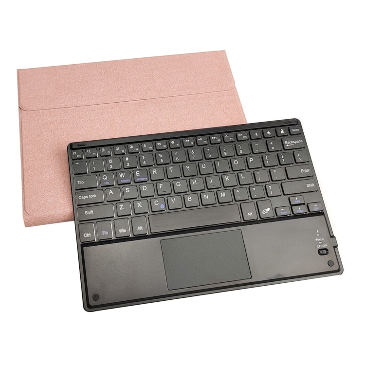 RK109C Detachable Magnetic Plastic Bluetooth Keyboard with Touchpad + Silk Pattern TPU Tablet Case for iPad Air 2020, with Pen Slot & Bracket(Rose Gold) - For iPad Air by PMC TechLife | Online Shopping South Africa | PMC TechLife