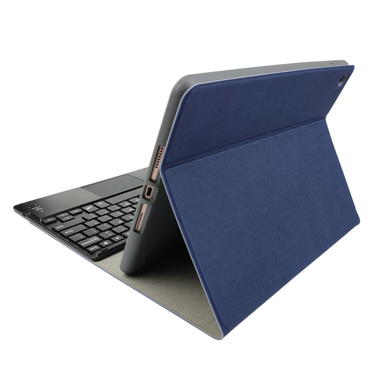 RK508C Detachable Magnetic Plastic Bluetooth Keyboard with Touchpad + Silk Pattern TPU Tablet Case for iPad 9.7 inch, with Pen Slot & Bracket(Blue) - Universal by PMC TechLife | Online Shopping South Africa | PMC TechLife