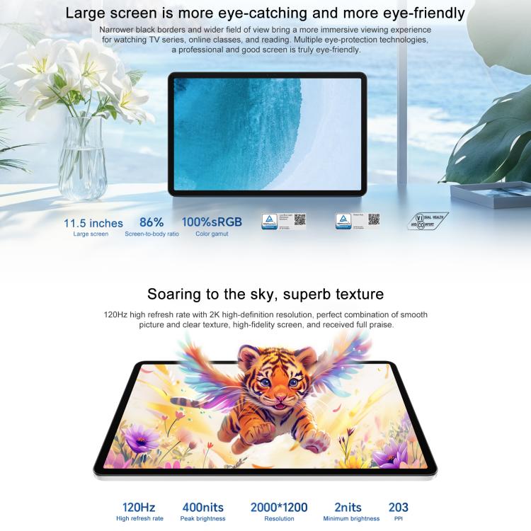 Honor Pad X9 Pro WiFi Tablet PC, 11.5 inch 8GB+256GB MagicOS 9.0 Qualcomm Snapdragon 685 Octa Core (Grey) - free shipping - PMc TechLife - Order now!