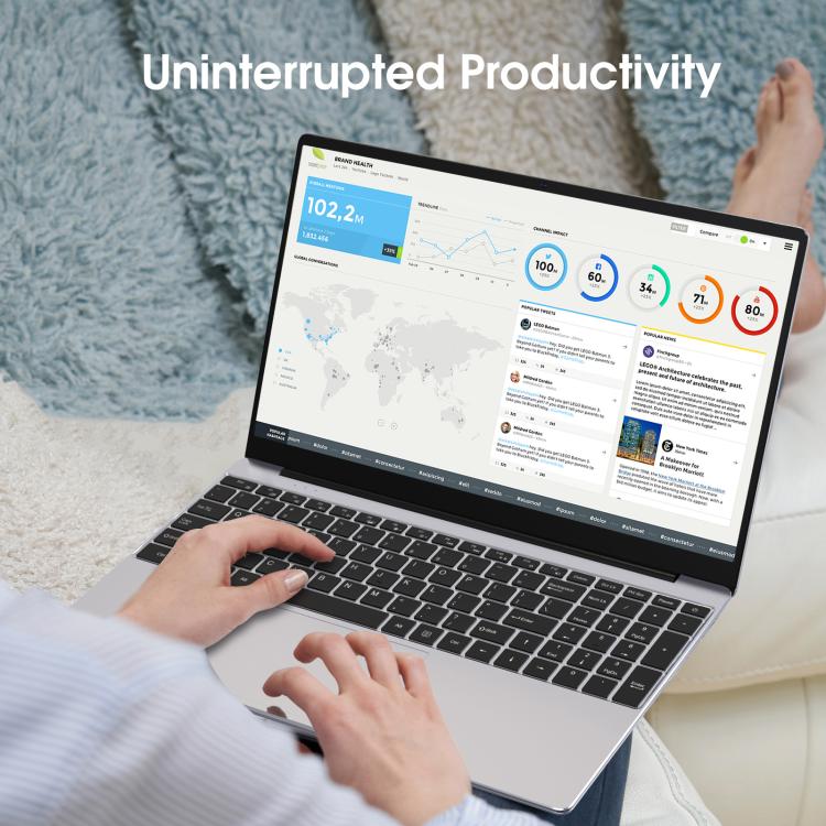 N5095 15.6 inch Laptop, 8GB+256GB, Windows 11 Intel Celeron N5095 Quad Core, Support Fingerprint Unlock, US Plug (Silver) - free shipping - PMc TechLife - Order now!
