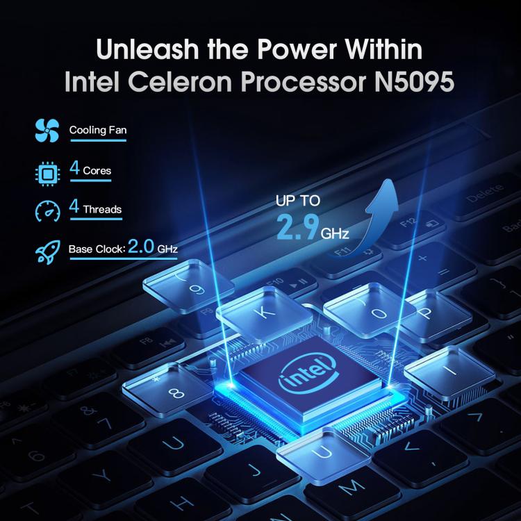 N5095 15.6 inch Laptop, 16GB+512GB, Windows 11 Intel Celeron N5095 Quad Core, Support Fingerprint Unlock, EU Plug (Silver) - free shipping - PMc TechLife - Order now!