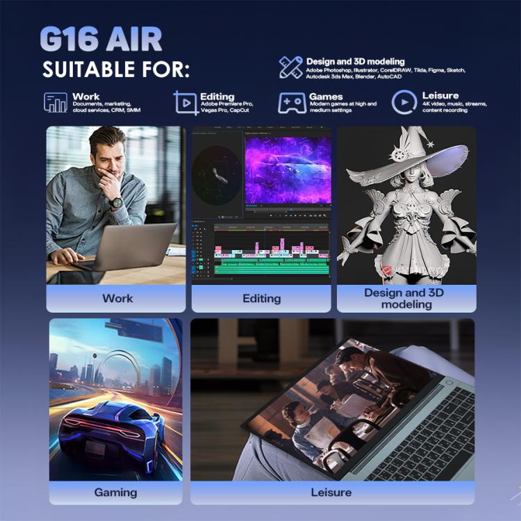 G16 Air 15.6 inch Gaming Laptop, 16GB+512GB, Windows 11 Pro AMD Ryzen 9 4950U Octa Core, UK Plug - free shipping - PMc TechLife - Order now!