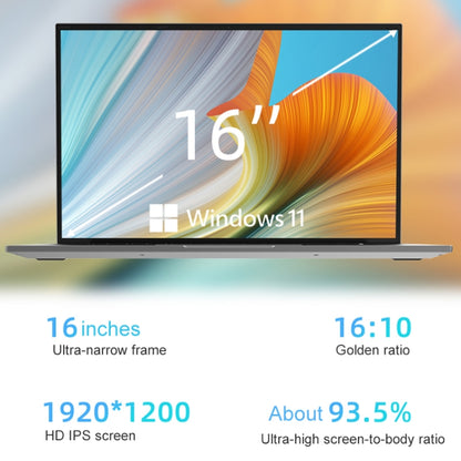 Jumper EZbook S7 Max 16 inch Laptop, 16GB+128GB+512GB, Windows 11 Intel Alder Lake N95 Quad Core, US Plug(Grey) - Jumper by jumper | Online Shopping South Africa | PMC Jewellery | Buy Now Pay Later Mobicred