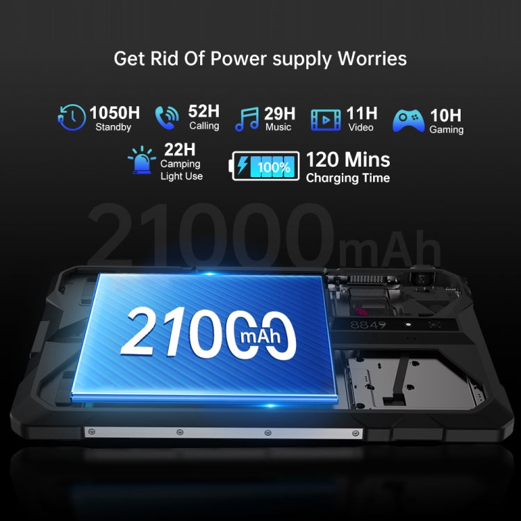 Unihertz 8849 Tank Pad Rugged Tablet PC & Projector, 16GB+512GB, 10.95 inch Android 14 Dimensity 8200 Octa Core 5G Network, EU Plug (Black) - free shipping - PMC TechLife - Order now!