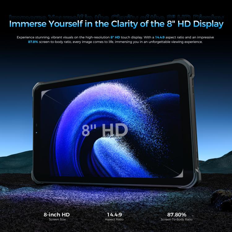 OUKITEL RT3 Plus 4G Network IP68/IP69K Rugged Tablet, 4GB+128GB, 8.0 inch Android 15 MediaTek G81 Octa-Core Support Dual SIM, EU Plug (Black) - free shipping - PMC TechLife - Order now!