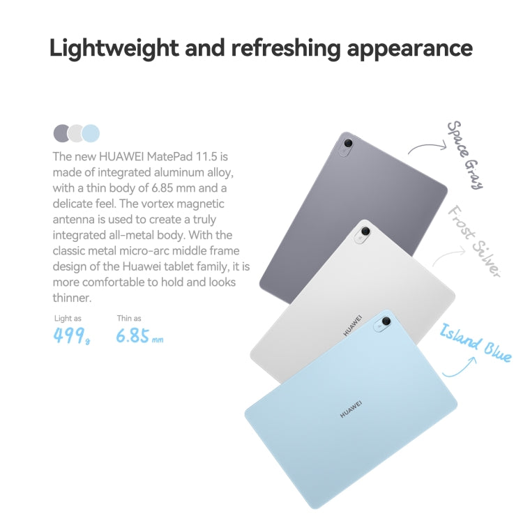 HUAWEI MatePad 11.5 2024, WiFi 8GB+256GB 120Hz HarmonyOS 4.2 Histen 9.0 Hisilicon Kirin 8000 (Blue) - free shipping - PMc TechLife - Order now!