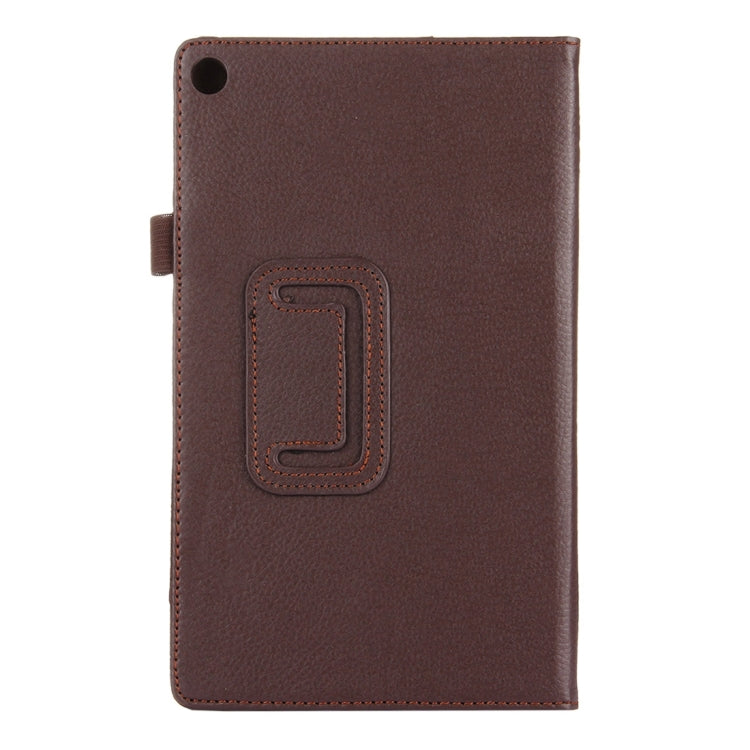 For Amazon Kindle Fire HD8 (2017) Litchi Texture Horizontal Flip Leather Case with Holder(Brown) - Amazon by PMC Jewellery | Online Shopping South Africa | PMC Jewellery