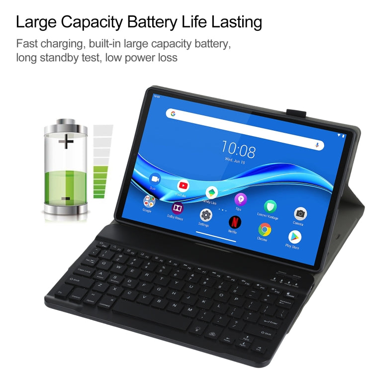 AM10S Detachable Bluetooth Backlight Keyboard Ultrathin Horizontal Flip Leather Tablet Case with Holder for Lenovo M10 Plus 10.3 inch X606F(Black) - Lenovo Keyboard by PMC Jewellery | Online Shopping South Africa | PMC Jewellery