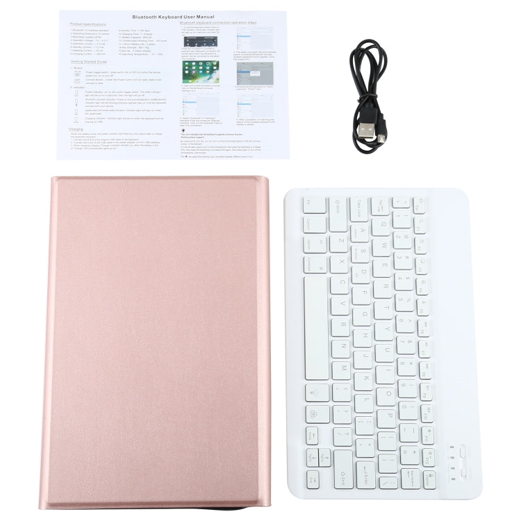 AM10S Detachable Bluetooth Backlight Keyboard Ultrathin Horizontal Flip Leather Tablet Case with Holder for Lenovo M10 Plus 10.3 inch X606F(Rose Gold) - Lenovo Keyboard by PMC TechLife | Online Shopping South Africa | PMC TechLife