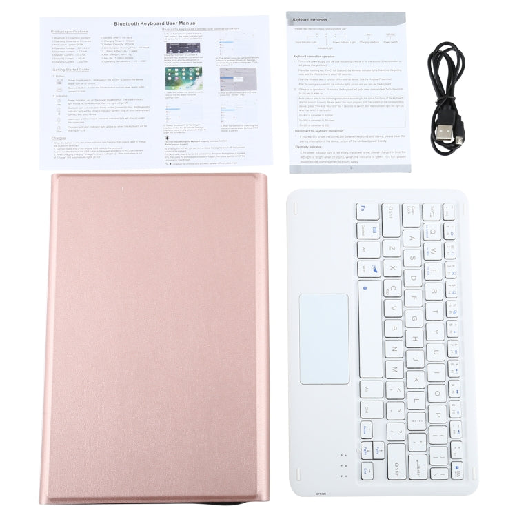 AM10-A Detachable Bluetooth Backlight Keyboard Ultrathin Horizontal Flip Leather Tablet Case with Touchpad & Holder for Lenovo M10 Plus 10.3 inch X606F(Rose Gold) - Lenovo Keyboard by PMC TechLife | Online Shopping South Africa | PMC TechLife