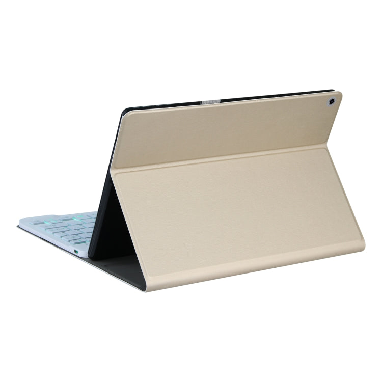 DY-M10ReL-S 2 in 1 Removable Bluetooth Keyboard + Protective Leather Tablet Case with Backlight & Holder for Lenovo Tab M10 FHD REL(Gold) - Lenovo Keyboard by PMC Jewellery | Online Shopping South Africa | PMC Jewellery