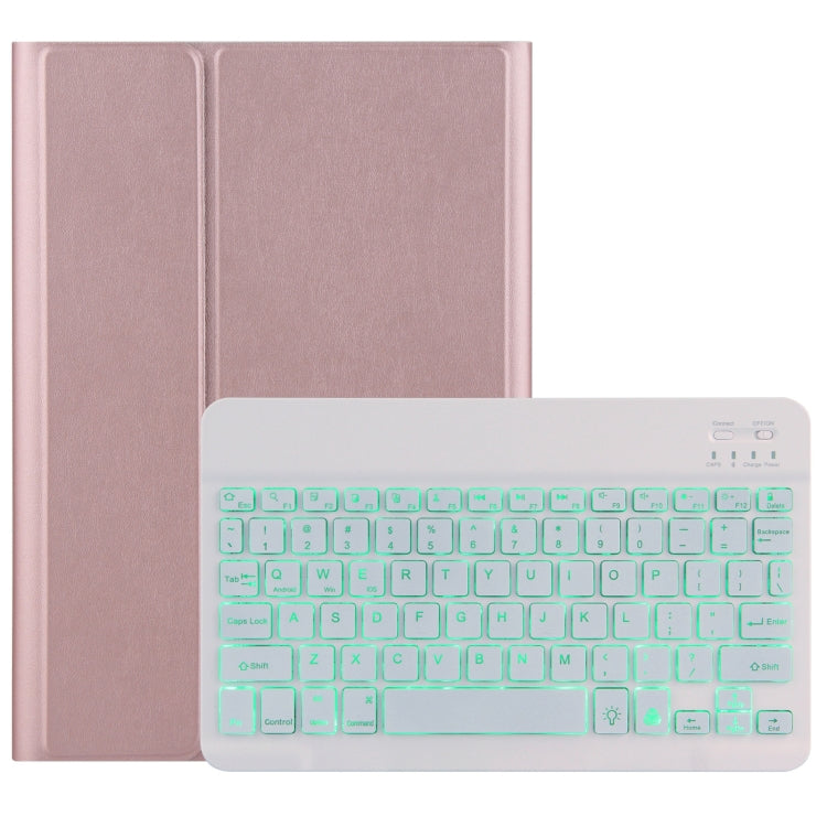 DY-E10 2 in 1 Removable Bluetooth Keyboard + Protective Leather Tablet Case with Backlight & Holder for Lenovo Tab E10(Rose Gold) - Lenovo Keyboard by PMC Jewellery | Online Shopping South Africa | PMC Jewellery