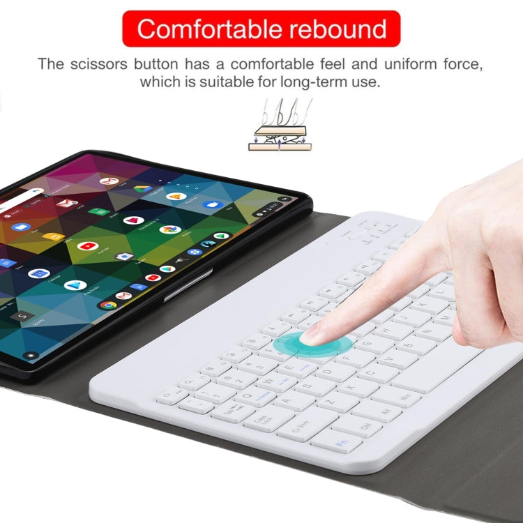 AM11 2 in 1 Removable Bluetooth Keyboard + Protective Leather Tablet Case with Holder for Lenovo M10 FHD REL TB-X605FC/LC(Rose Gold) - Lenovo Keyboard by PMC TechLife | Online Shopping South Africa | PMC TechLife