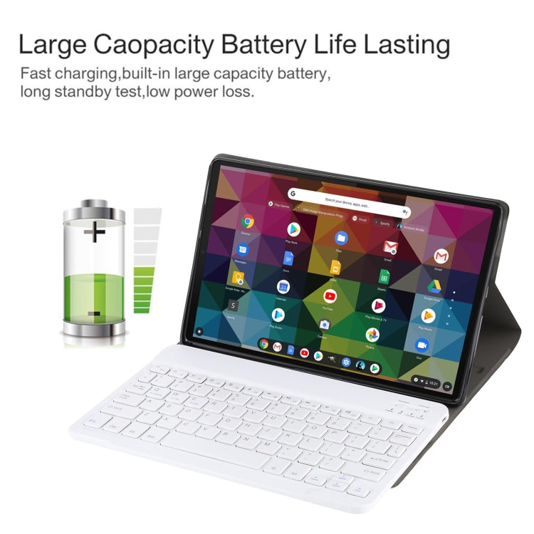 AM11 2 in 1 Removable Bluetooth Keyboard + Protective Leather Tablet Case with Holder for Lenovo M10 FHD REL TB-X605FC/LC(Rose Gold) - Lenovo Keyboard by PMC TechLife | Online Shopping South Africa | PMC TechLife